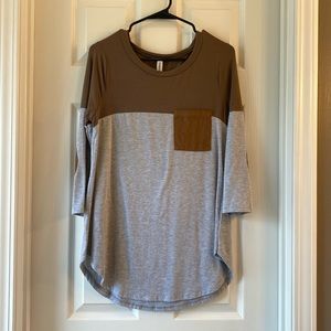 Zenana Premium 3/4 Sleeve Soft Tee with Pocket - Medium